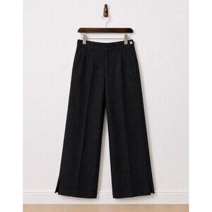 The Limited Black Linen Blend Pants Minimalist High Rise Tapered Leg Size 6